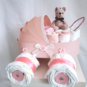 Maci babakocsi pelenkatorta 4-8kg, pelenkatorony, babaváró csomag - játék & sport - babalátogató ajándékcsomag - Meska.hu
