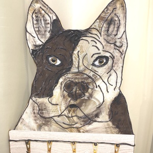 Bulldog  kulcstartó  falidísz, dekoráció - otthon & életmód - dekoráció - fali és függő dekoráció - fali kulcstartó - Meska.hu