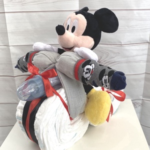 Mickey motoros pelenkatorta, 2-5 kg pelenkatorony, babaváró csomag - játék & sport - babalátogató ajándékcsomag - Meska.hu