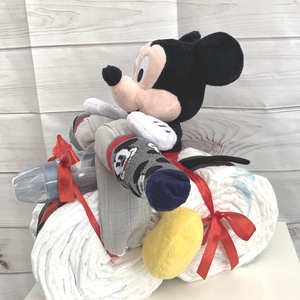 Mickey motoros pelenkatorta, 2-5 kg pelenkatorony, babaváró csomag - játék & sport - babalátogató ajándékcsomag - Meska.hu