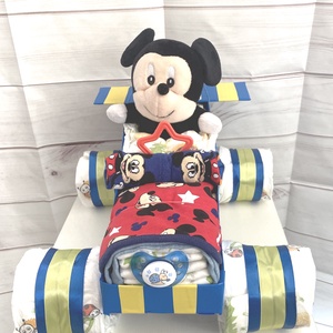 Mustang  Mickey autó pelenkato,2-5 kg pelenkatorony, babaváró csomag - játék & sport - babalátogató ajándékcsomag - Meska.hu