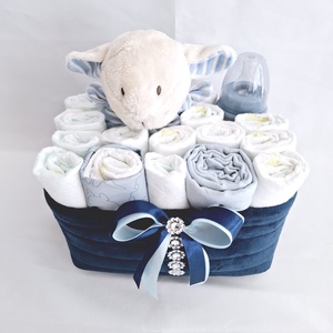 Bárányka pelenkatorony, pelenkatorta babaváró csomag 2-5kg, kelengye - játék & sport - babalátogató ajándékcsomag - Meska.hu
