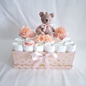 Maci baba box,  pelenkatorta 4-8 kg, pelenka doboz, babaváró csomag, Játék & Sport, Babalátogató ajándékcsomag, Mindenmás, MESKA