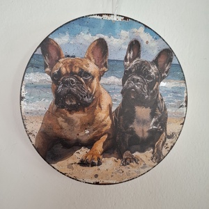Bulldog kutyus kopogtató, ajtódísz, dekoráció 3D, falidísz, ablakdísz, Otthon & Életmód, Dekoráció, Ajtó- és ablak dekoráció, Ajtódísz & Kopogtató, Mindenmás, MESKA