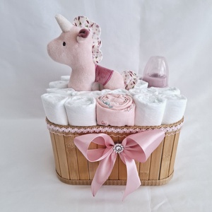 Egyszarvú bababox, pelenkatorta, 4-8kg pelenkatorony, babaváró csomag, Játék & Sport, Babalátogató ajándékcsomag, Mindenmás, MESKA