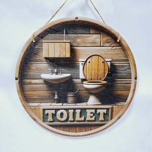 Toilet tábla , ajtódísz, falikép, embléma 3D, Otthon & Életmód, Fürdőszoba, Fürdőszobai dekoráció, Mindenmás, MESKA