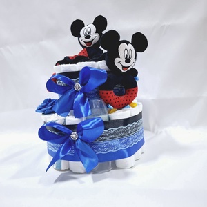Mickey egér baba box, pelenkatorta 4-8kg pelenkatorony, babaváró csomag - játék & sport - babalátogató ajándékcsomag - Meska.hu