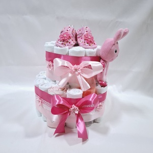 Tipegő nyuszi baba box, pelenkatorta 4-8kg pelenkatorony, babaváró csomag - játék & sport - babalátogató ajándékcsomag - Meska.hu