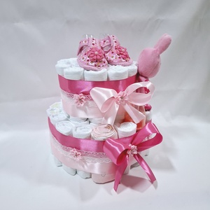 Tipegő nyuszi baba box, pelenkatorta 4-8kg pelenkatorony, babaváró csomag - játék & sport - babalátogató ajándékcsomag - Meska.hu