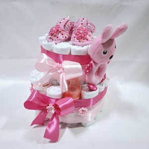 Tipegő nyuszi baba box, pelenkatorta 4-8kg pelenkatorony, babaváró csomag - játék & sport - babalátogató ajándékcsomag - Meska.hu