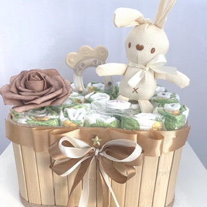 Nyuszi baba box, pelenkatorta, 3-6kg pelenkatorony, babaváró csomag - Meska.hu