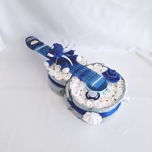Gitár pelenkatorta, 3-6 kg pelenkatorony, babaváró csomag - játék & sport - babalátogató ajándékcsomag - Meska.hu