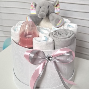 Kis elefánt baba box,pelenkatorta 2-5 kg pelenka doboz, babaváró csomag, Játék & Sport, Babalátogató ajándékcsomag, Mindenmás, MESKA