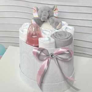 Kis elefánt baba box,pelenkatorta 2-5 kg pelenka doboz, babaváró csomag - játék & sport - babalátogató ajándékcsomag - Meska.hu