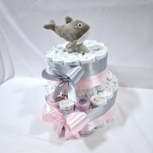Delfin box, pelenkatorta 2-5 kg pelenkatorony, babaváró csomag, kelengye - játék & sport - babalátogató ajándékcsomag - Meska.hu