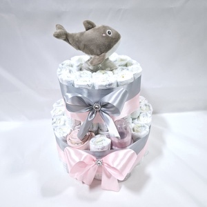 Delfin box, pelenkatorta 2-5 kg pelenkatorony, babaváró csomag, kelengye - játék & sport - babalátogató ajándékcsomag - Meska.hu