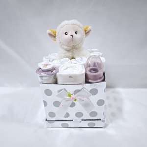 Bárányka pelenkatorta, 2-5 kg pelenkatorony, babaváró csomag, kelengye, Játék & Sport, Babalátogató ajándékcsomag, Mindenmás, MESKA