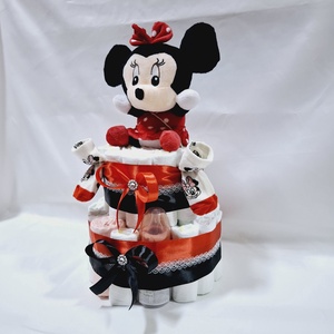 Mickey Minnie egér pelenkatorta, 4-8 kg pelenkatorony, babaváró csomag, kelengye - játék & sport - babalátogató ajándékcsomag - Meska.hu