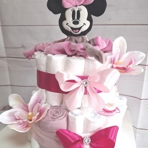 Mickey Minnie egér pelenkatorta, 2-5 kg pelenkatorony, babaváró csomag - játék & sport - babalátogató ajándékcsomag - Meska.hu