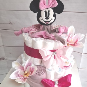 Mickey Minnie egér pelenkatorta, 2-5 kg pelenkatorony, babaváró csomag - játék & sport - babalátogató ajándékcsomag - Meska.hu