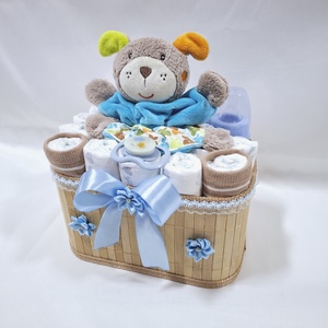 Maci baba box, pelenkatorta 2-5 kg pelenkatorony, babaváró csomag, kelengye - játék & sport - babalátogató ajándékcsomag - Meska.hu