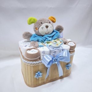 Maci baba box, pelenkatorta 2-5 kg pelenkatorony, babaváró csomag, kelengye - játék & sport - babalátogató ajándékcsomag - Meska.hu