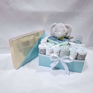 Kis elefánt baba box ,pelenkatorta 6-10kg,  pelenkatorony, babaváró csomag, kelengye, Játék & Sport, Babalátogató ajándékcsomag, Mindenmás, MESKA