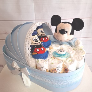 Mickey bölcső pelenkatprta 2-5kg, pelenkatorony, babaváró csomag - játék & sport - babalátogató ajándékcsomag - Meska.hu