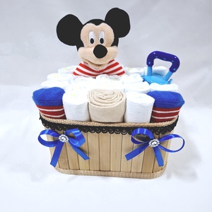 Mickey egér pelenkatorony, pelenkatorta, babaváró csomag, kelengye 2-5kg - Meska.hu