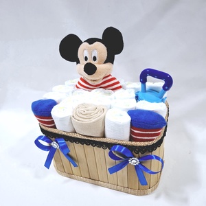 Mickey egér pelenkatorony, pelenkatorta, babaváró csomag, kelengye 2-5kg - játék & sport - babalátogató ajándékcsomag - Meska.hu