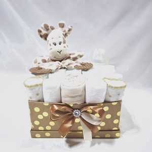 Kis zsiráf pelenkatorta 2 in 1 , 4-8 kg pelenkatorony, babaváró csomag, kelengye - Meska.hu