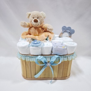 Maci cumilánccal pelenkatorony, pelenkatorta babaváró csomag 4-8kg, kelengye, Játék & Sport, Babalátogató ajándékcsomag, Mindenmás, MESKA