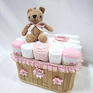 Mackó pelenkatorony, pelenkatorta babaváró csomag 2-5 kg, kelengye - játék & sport - babalátogató ajándékcsomag - Meska.hu