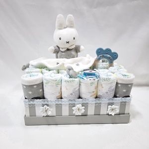 Nyuszi  box,  pelenkatorta 6-10 kg, pelenka doboz, babaváró csomag, kelengye - Meska.hu