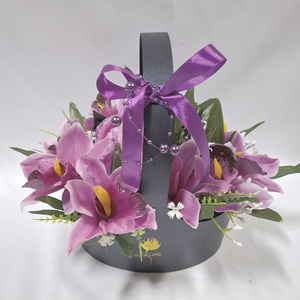 Harmónia orchidea virágcsokor, virágdoboz, örökcsokor, kézikosár, ajándék (édességgel), Otthon & Életmód, Dekoráció, Virágdísz és tartó, Csokor & Virágdísz, Virágkötés, MESKA