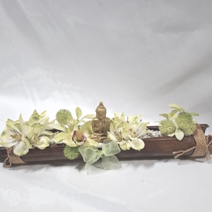 Buddha orchideák között virágcsokor, virágdoboz, örökcsokor, kézikosár, ajándék (édességgel) - Meska.hu