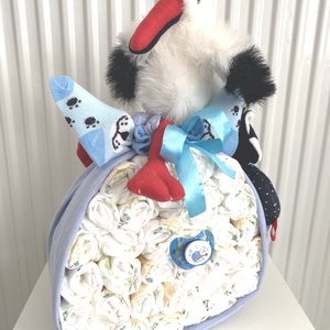 Gólya hozza pelenkatorta, 2-5kg pelenkatorony, babaváró csomag, kelengye - játék & sport - babalátogató ajándékcsomag - Meska.hu
