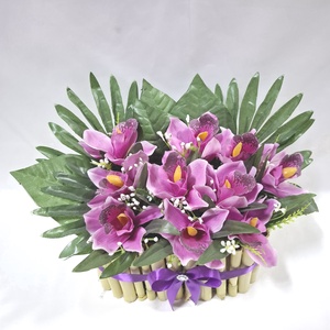 Orchidea babusszal virágcsokor, virágdoboz, asztaldísz, dekoráció, ajándék - otthon & életmód - dekoráció - virágdísz és tartó - virágbox, virágdoboz - Meska.hu