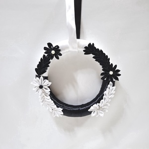 Harmónia kanzashi falidísz, kopogtató, ajtódísz, falikép  , Otthon & Életmód, Dekoráció, Ajtó- és ablak dekoráció, Ajtódísz & Kopogtató, Virágkötés, MESKA