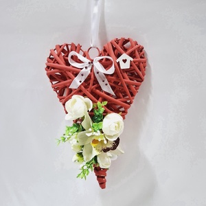 Szívecske koszorú, ajtódísz, ablakdísz, kopogtató - otthon & életmód - dekoráció - ajtó- és ablak dekoráció - ajtódísz & kopogtató - Meska.hu