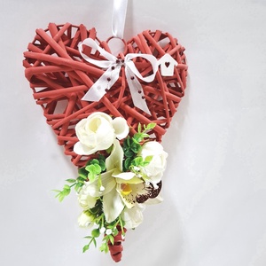 Szívecske koszorú, ajtódísz, ablakdísz, kopogtató - otthon & életmód - dekoráció - ajtó- és ablak dekoráció - ajtódísz & kopogtató - Meska.hu