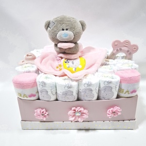 Mackó baba box, pelenkatorta  2-5 kg pelenka doboz, babaváró csomag, kelengye - Meska.hu