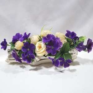 Színes virágos kéreg fahasáb, dekoráció, asztaldísz, ablakdísz - otthon & életmód - dekoráció - asztal és polc dekoráció - asztaldísz - Meska.hu