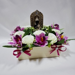 Buddha orchidea- rózsa virágcsokor, doboz, asztaldísz, ajándék - otthon & életmód - dekoráció - virágdísz és tartó - virágbox, virágdoboz - Meska.hu