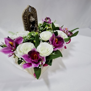 Buddha orchidea- rózsa virágcsokor, doboz, asztaldísz, ajándék - otthon & életmód - dekoráció - virágdísz és tartó - virágbox, virágdoboz - Meska.hu