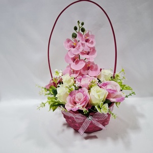 Harmónia orchidea - rózsa virágcsokor, virágdoboz, örökcsokor, kézikosár, ajándék (édességgel), Otthon & Életmód, Dekoráció, Virágdísz és tartó, Csokor & Virágdísz, Virágkötés, MESKA