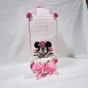 Mickey Minnie hőlégballon pelenkatorta 2-5 kg, pelenkatorony, babaváró csomag, kelengye - játék & sport - babalátogató ajándékcsomag - Meska.hu