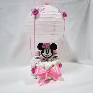 Mickey Minnie hőlégballon pelenkatorta 2-5 kg, pelenkatorony, babaváró csomag, kelengye - játék & sport - babalátogató ajándékcsomag - Meska.hu