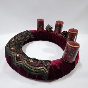 Adventi natura koszorú,  asztaldísz,  dekoráció - karácsony - adventi díszek - adventi asztaldísz - Meska.hu