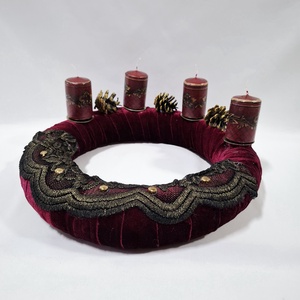 Adventi natura koszorú,  asztaldísz,  dekoráció - karácsony - adventi díszek - adventi asztaldísz - Meska.hu